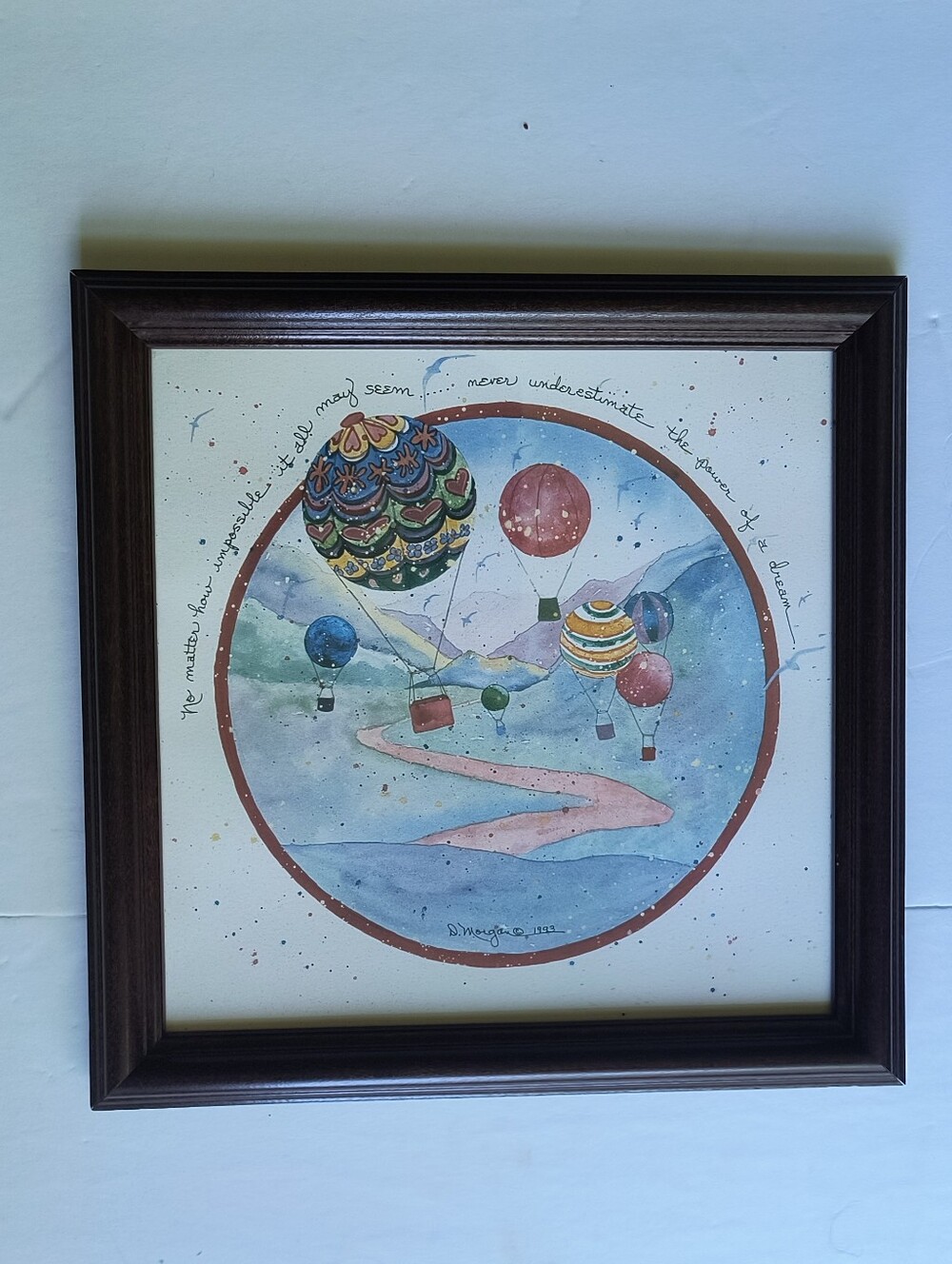 Vintage D. Morgan 1993  “The Power of a Dream” Americana Art Print Framed Signed